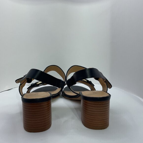 Talbots Womens Black Strappy Heeled Sandals With Adjustable Buckles Size 7.5 - Picture 2 of 5